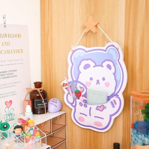 Cartoon Bear Hanging Leather Novelty Organiser