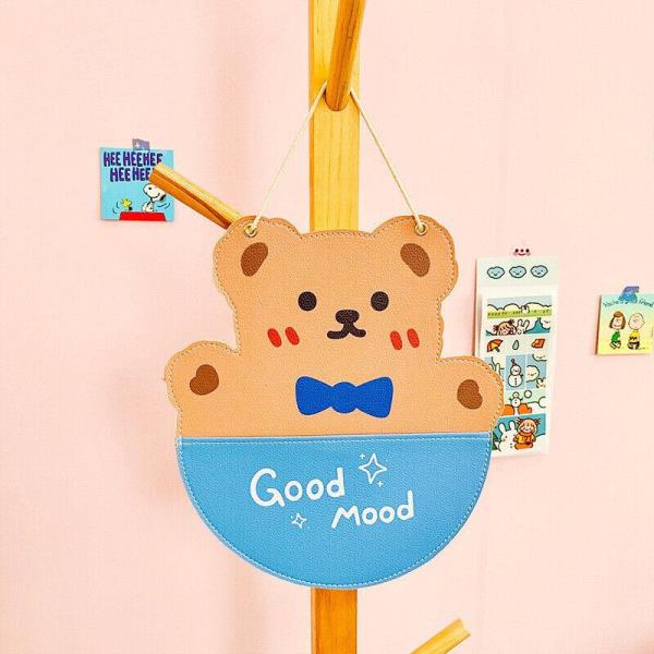 Cartoon Bear Hanging Leather Novelty Organiser