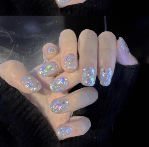 Crystal Shining Bright Reusable Fake Press Nails