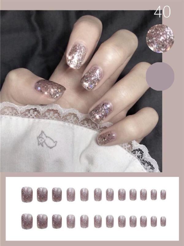 Crystal Shining Bright Reusable Fake Press Nails