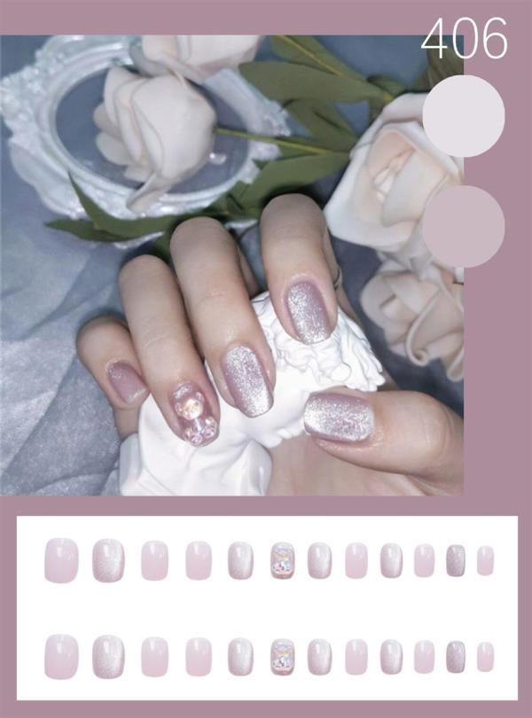 Crystal Shining Bright Reusable Fake Press Nails