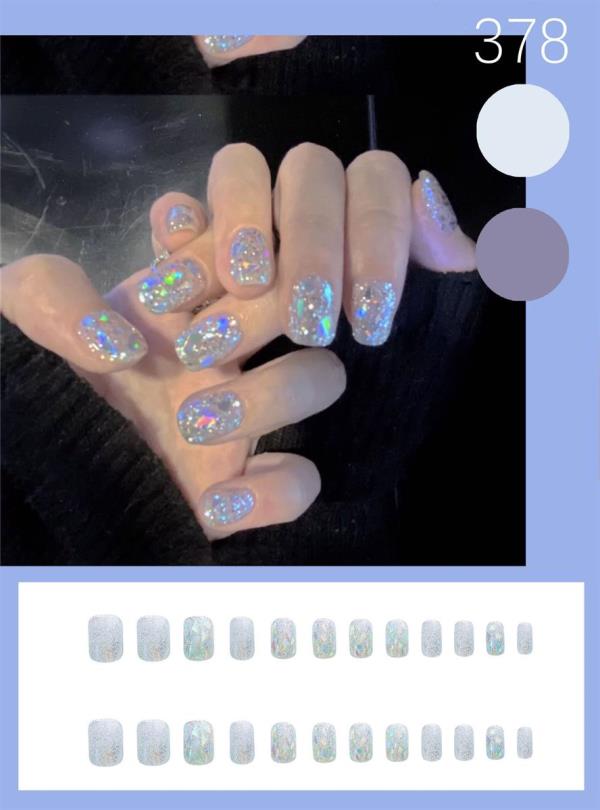 Crystal Shining Bright Reusable Fake Press Nails