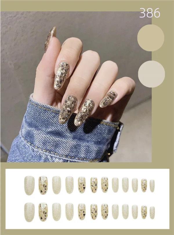 Crystal Shining Bright Reusable Fake Press Nails