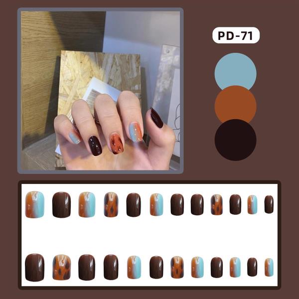 Warm Colour Artificial Reusable Fake Press Nails