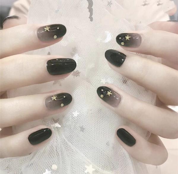 Cool Black Artificial Reusable Fake Press Nails