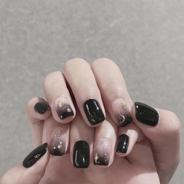 Cool Black Artificial Reusable Fake Press Nails