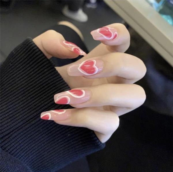 Sweet Pink Love Reusable Fake Press Nails