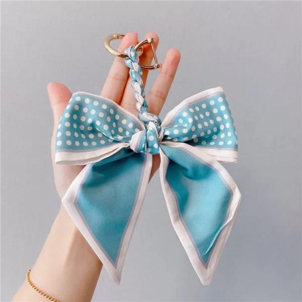 Twist Knit Bow Tassel Keyring Bag Decoration