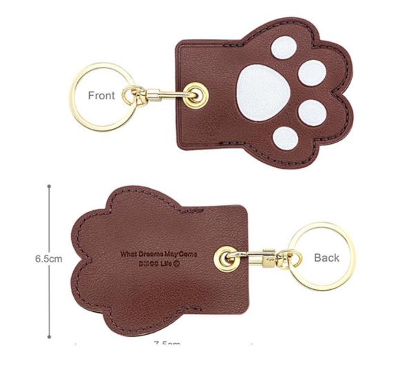 Cartoon Bear Dog Leather Tag Keyring