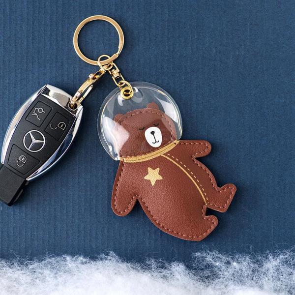 Cartoon Outer Space Leather Keyring