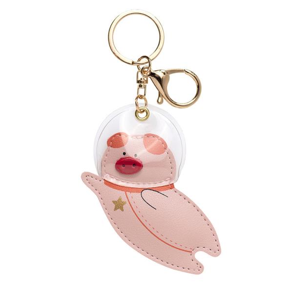 Cartoon Outer Space Leather Keyring