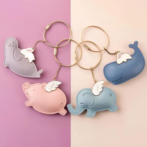 Cartoon Leather Fly Animal Keyring