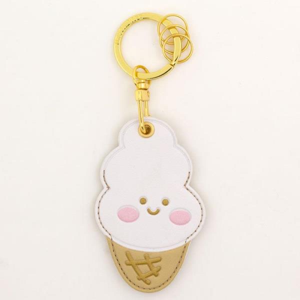 Cartoon Food Leather Tag Keychain