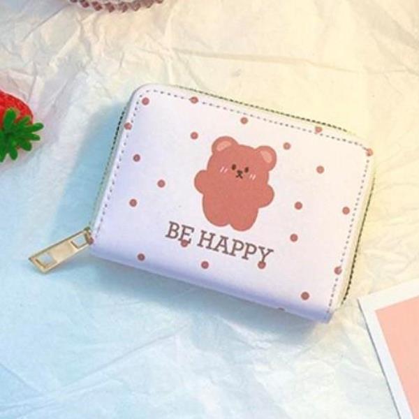 Cute Cartoon Leather Bifold Card Wallet