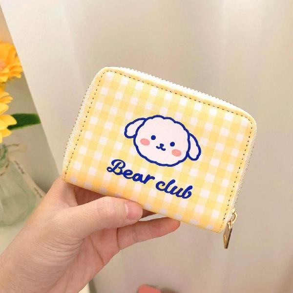 Cute Cartoon Leather Bifold Card Wallet