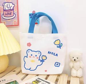 Cartoon Rabbit Bear Canvas Handbag