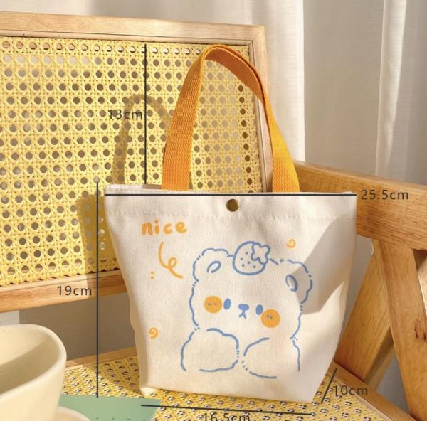 Cartoon Rabbit Bear Canvas Handbag