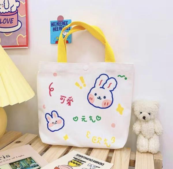 Cartoon Rabbit Bear Canvas Handbag