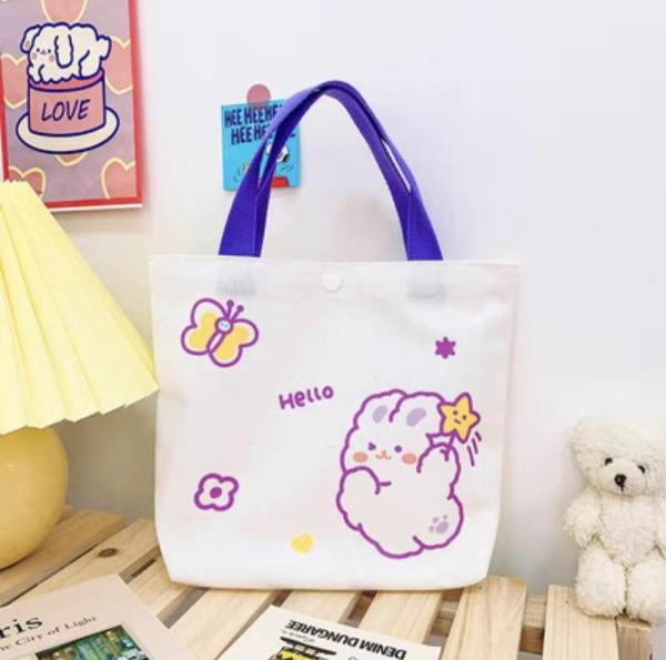 Cartoon Rabbit Bear Canvas Handbag