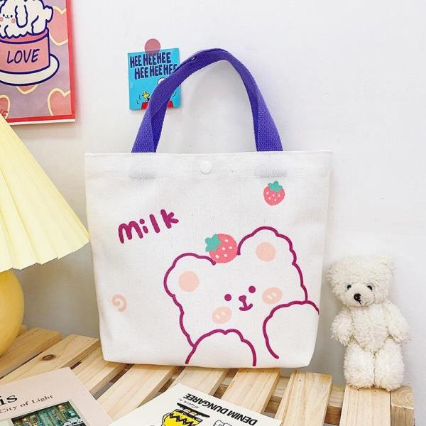 Cartoon Rabbit Bear Canvas Handbag