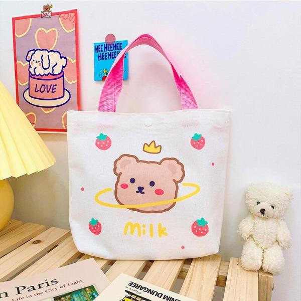 Cartoon Rabbit Bear Canvas Handbag