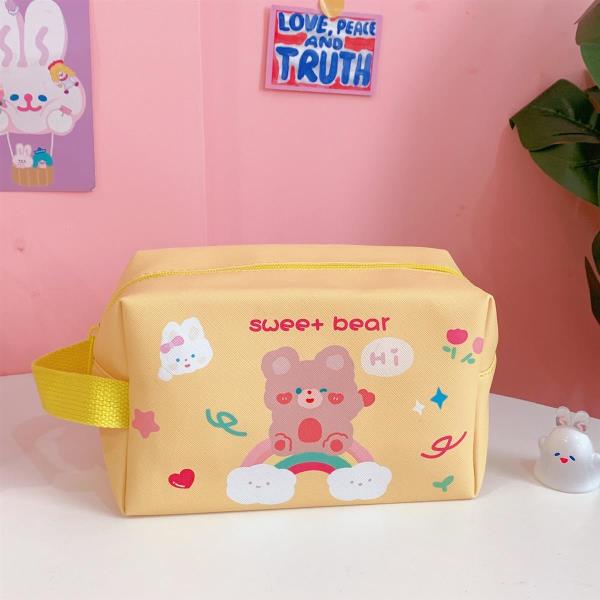 Cartoon Rabbit Bear Leather Stationery Bag