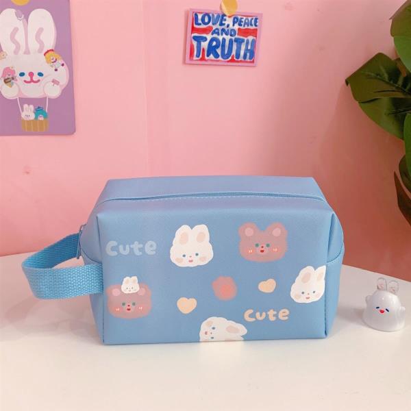 Cartoon Rabbit Bear Leather Stationery Bag