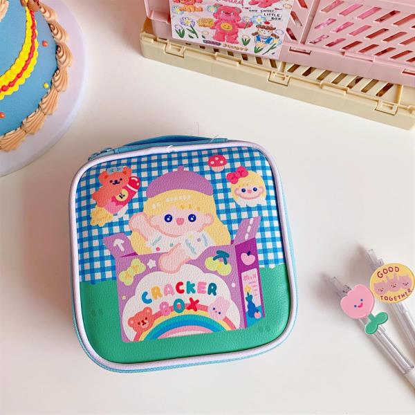 Cartoon Leather Square Makeup Cosmetic Bag