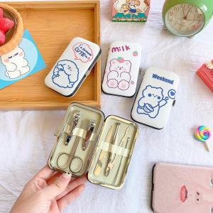 7 Pcs Cartoon Leather Manicure Nail Care Set