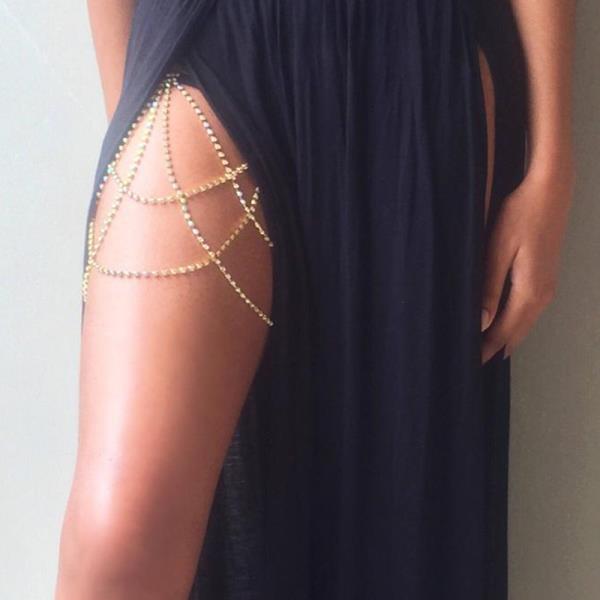 Rhinestone Multi Layer Thigh Chain