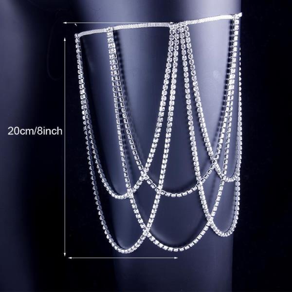 Rhinestone Multi Layer Thigh Chain