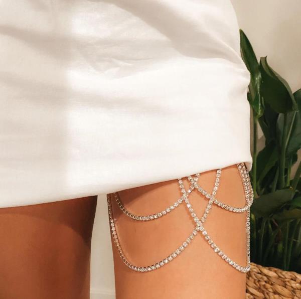 Rhinestone Multi Layer Thigh Chain