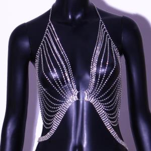 Silver Butterfly Necklace Bra Chest Body Chain