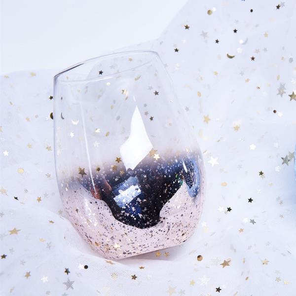 2 Pieces Starry Galaxy Glass Cup