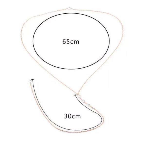 Long Back Waterdrop Crystal Necklace Body Chain