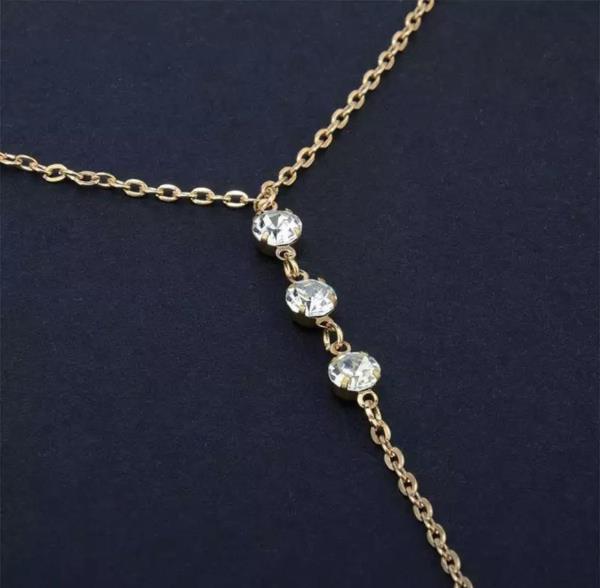 Long Back Waterdrop Crystal Necklace Body Chain