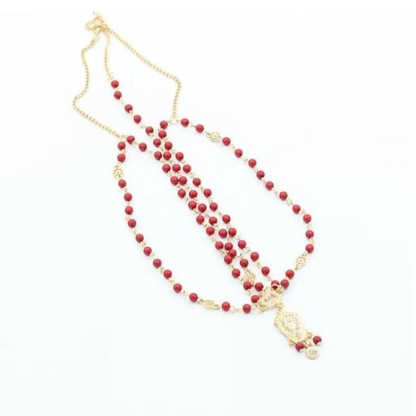 Red Charms Tassel Crystal Head Chain