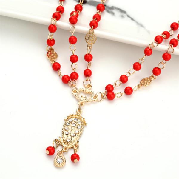 Red Charms Tassel Crystal Head Chain