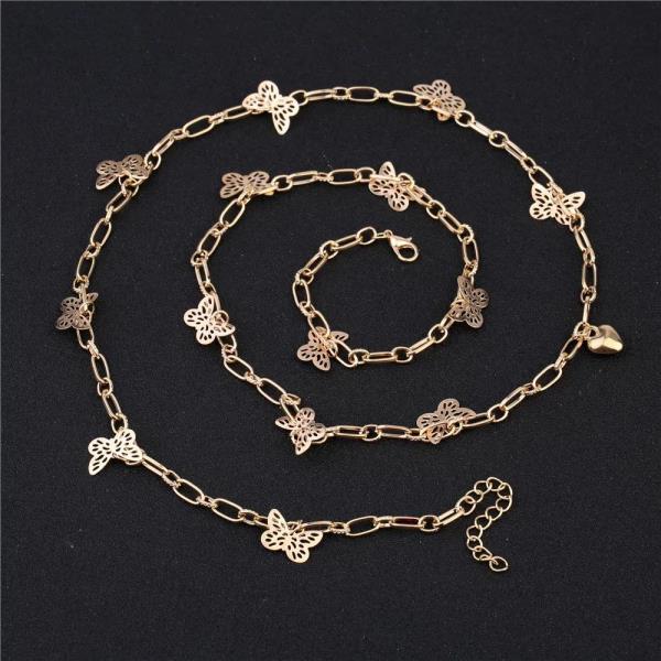 Gold Hollow Butterfly Belly Waist Chain