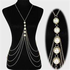 Gold Bra Chest Body Chain