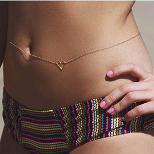 Bikini Gold Heart Belly Waist Chain