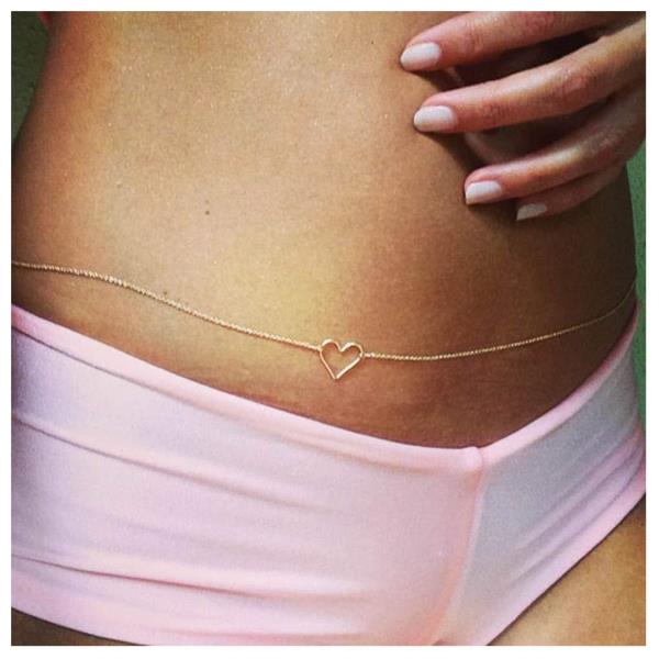 Bikini Gold Heart Belly Waist Chain