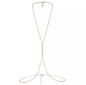 Pearl Gold Bikini Necklace Bra Chain