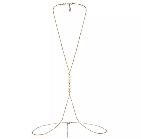 Pearl Gold Bikini Necklace Bra Chain