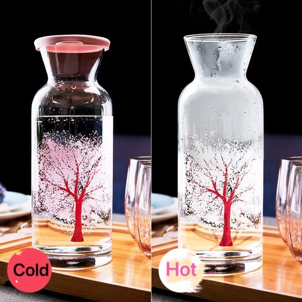 Colour Changing Cherry Blossom Glass Bottle